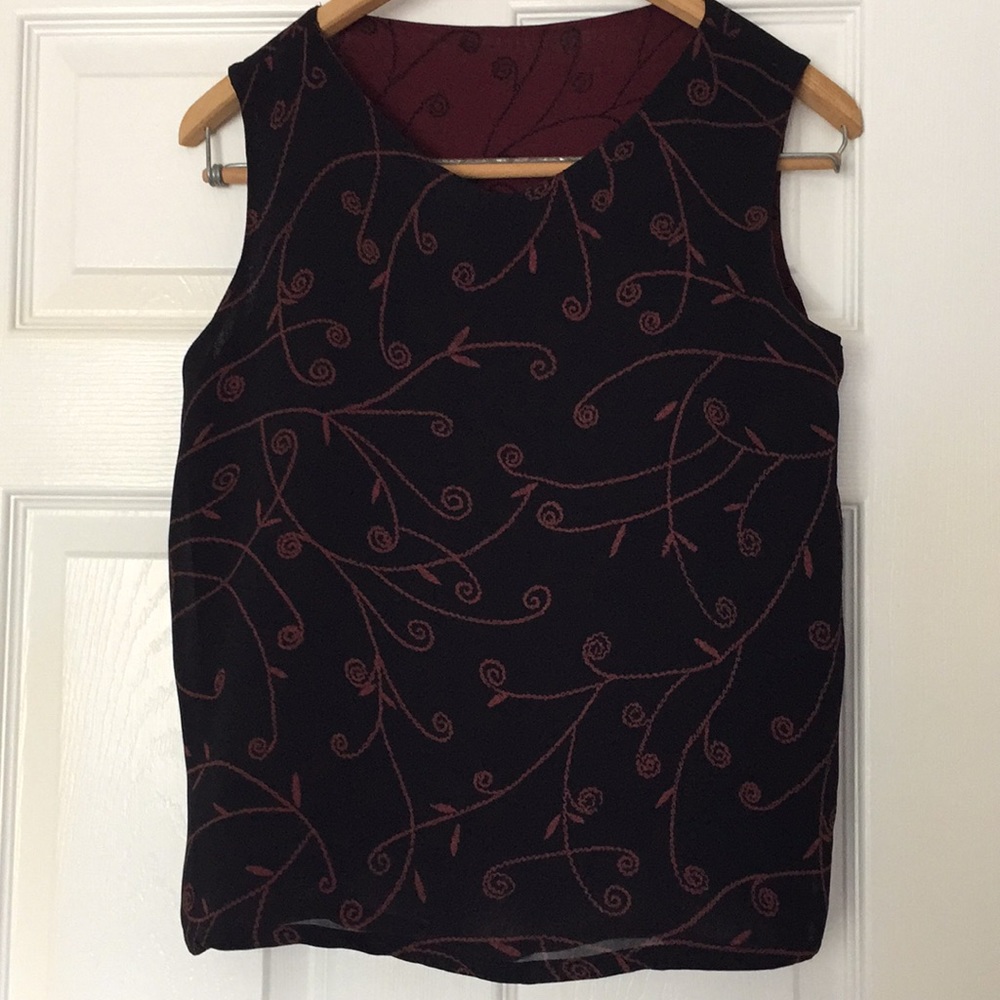 Beautiful reversible Burgundy and Black Tank